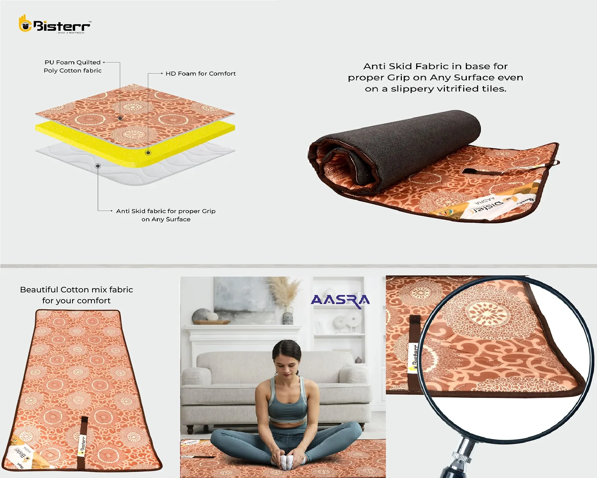 High Density PU Foam Mat – Ultimate Comfort & Support for Yoga, Fitness, & Home Use